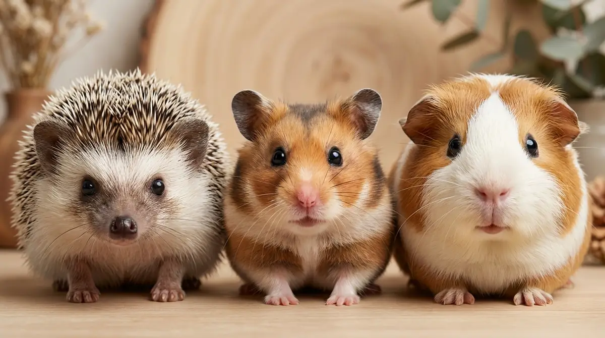 ハリネズミとハムスター・モルモットの顔を比較