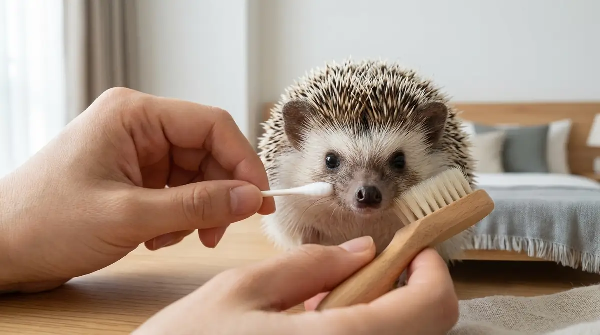 ハリネズミの顔周りのお手入れ方法