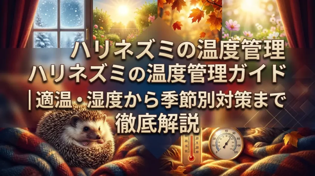 ハリネズミの温度管理ガイド｜適温・湿度から季節別対策まで徹底解説