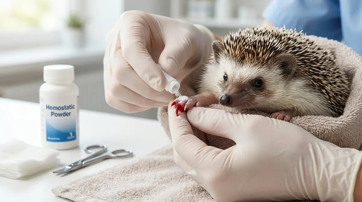 ハリネズミの爪切りで出血したときの止血方法
