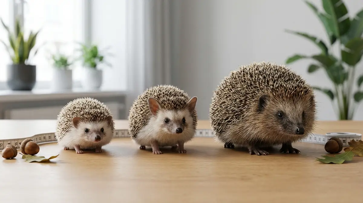 種類別ハリネズミの大きさ比較