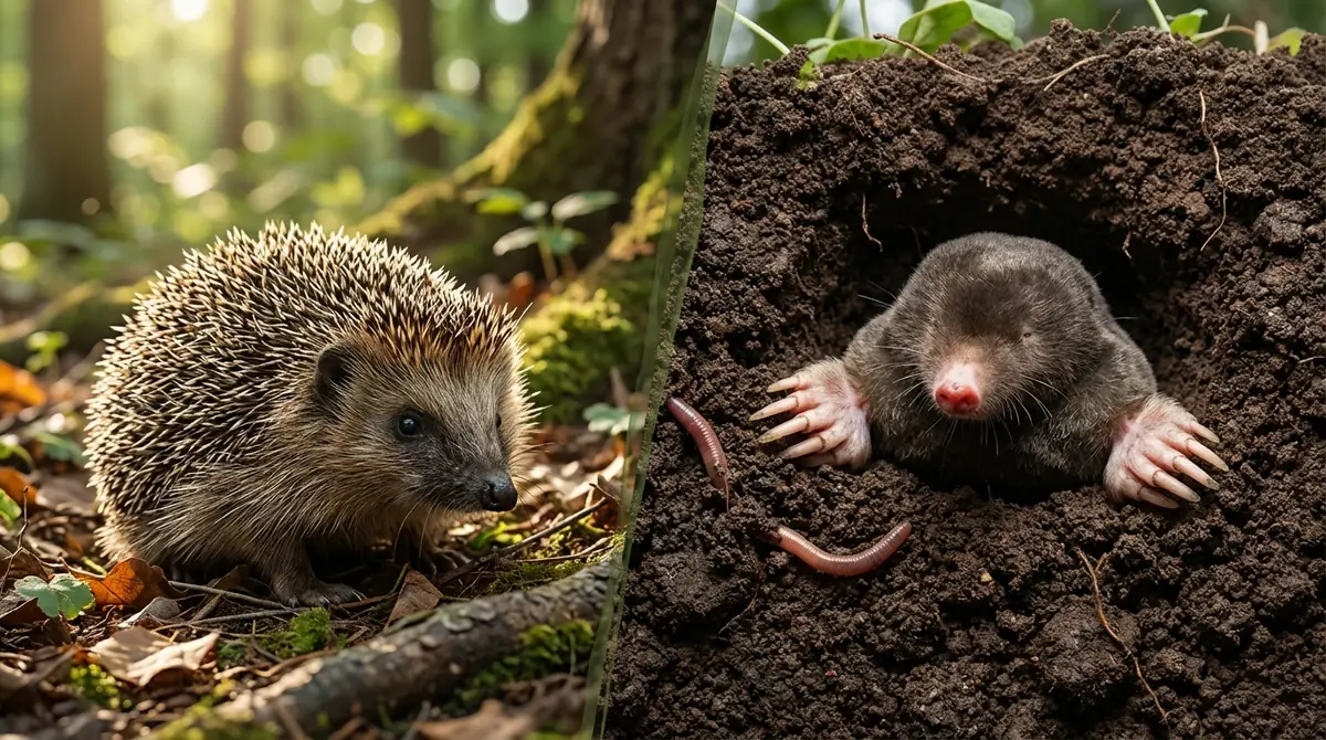 ハリネズミとモグラの違い|見た目・生態・習性を徹底比較