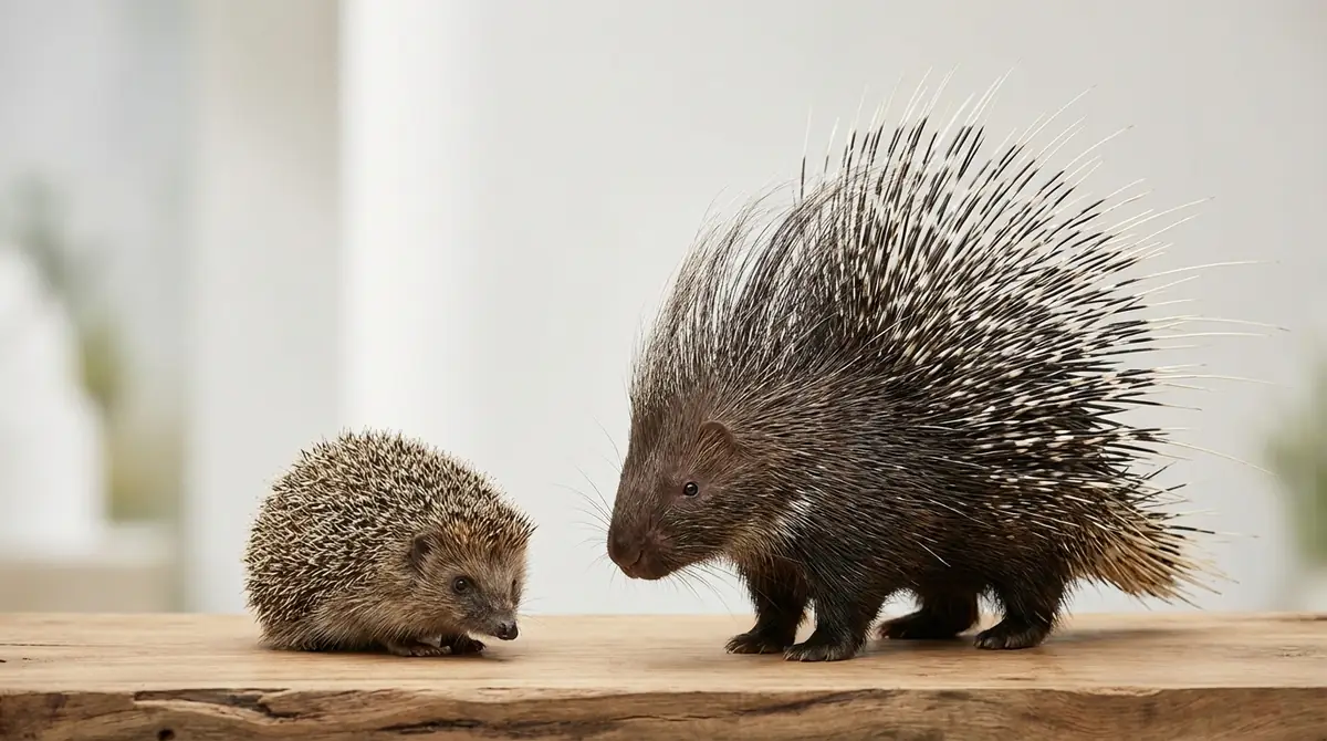 ハリネズミとヤマアラシの外見の違い｜並べれば一目瞭然