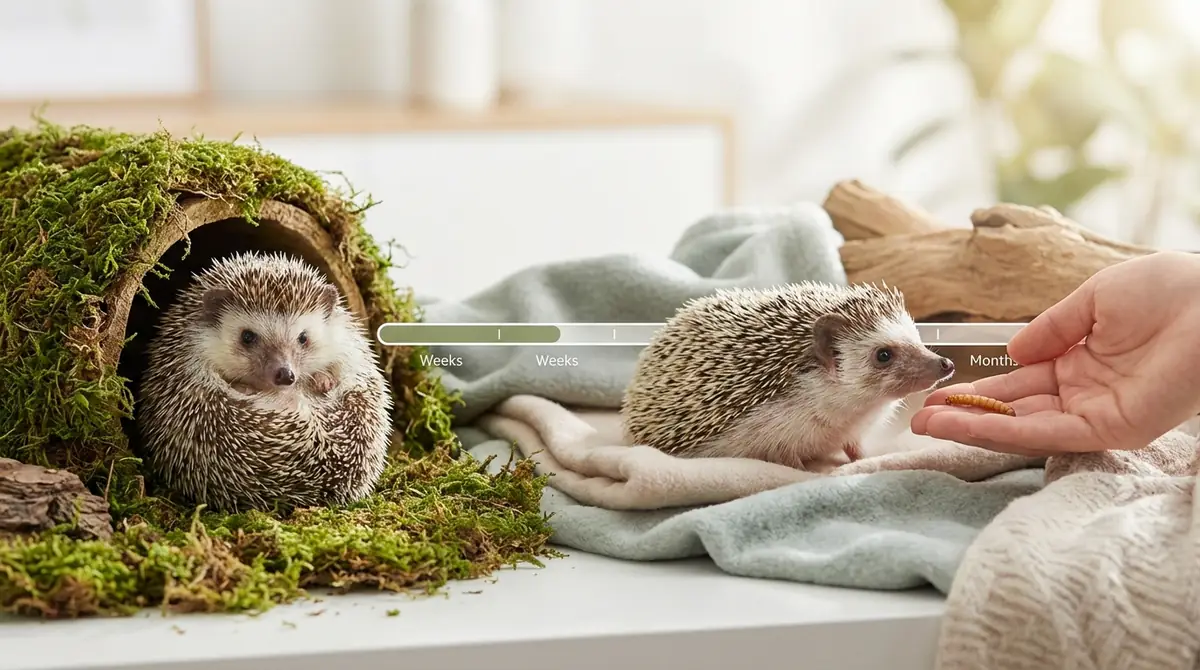 ハリネズミがなつくまでの期間と個体差