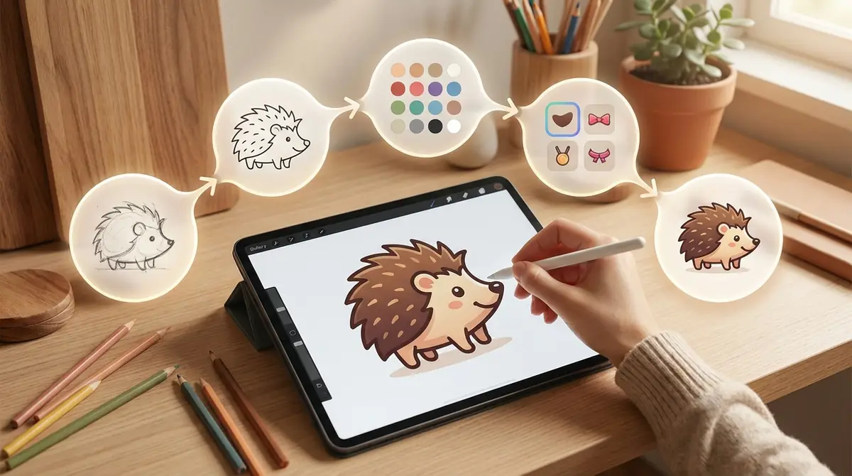 【図解】Picrewでハリネズミアイコンを作る5ステップ