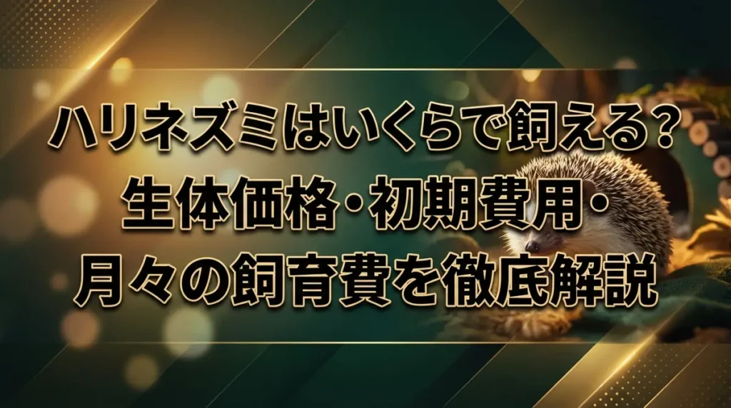 ハリネズミはいくらで飼える？生体価格・初期費用・月々の飼育費を徹底解説
