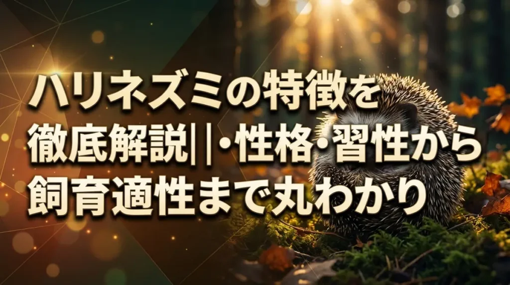 ハリネズミの特徴を徹底解説｜針・性格・習性から飼育適性まで丸わかり