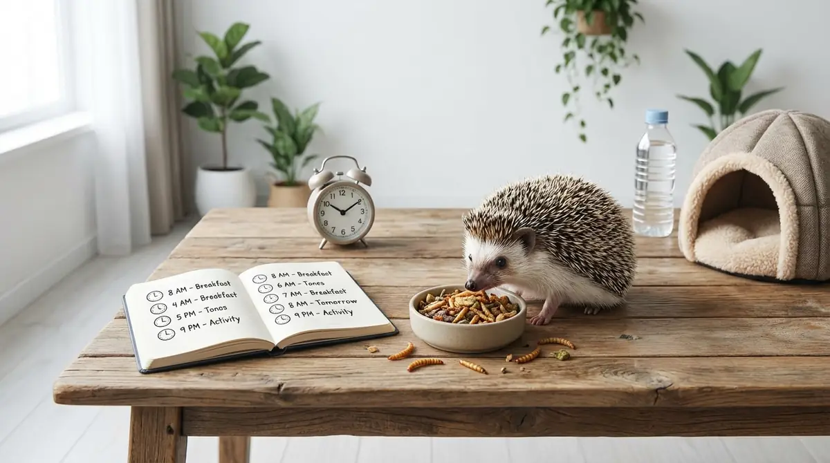 ハリネズミへの餌の与え方と1日のスケジュール