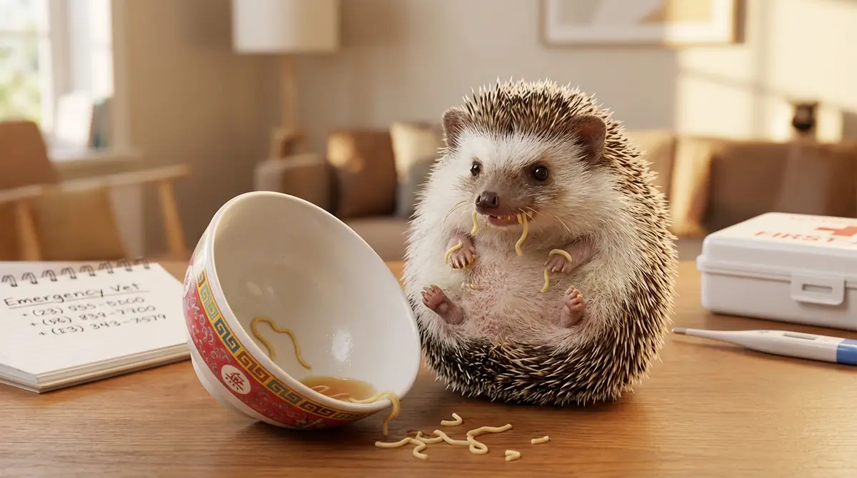 ハリネズミがラーメンを食べてしまった時の緊急対処法