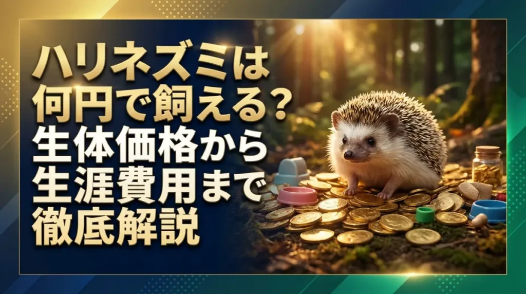 ハリネズミは何円で飼える？生体価格から生涯費用まで徹底解説