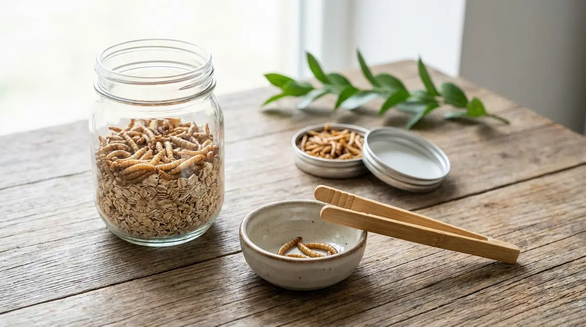 ミルワームの正しい与え方と保存方法