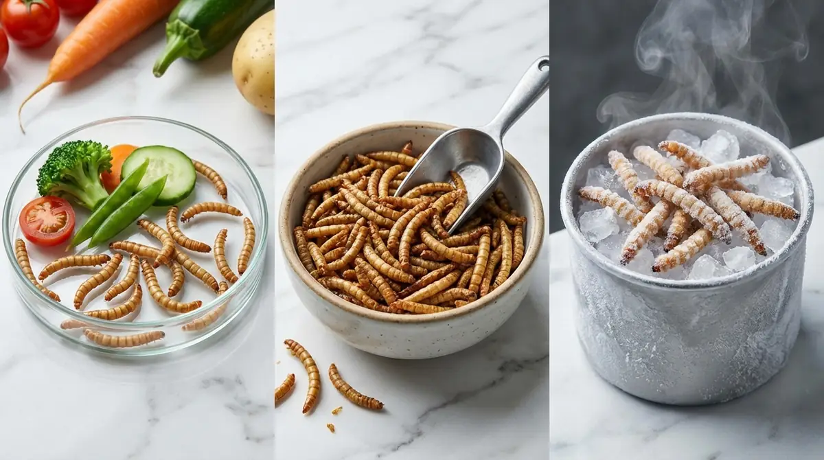 生・乾燥・冷凍ミルワームの違いと選び方