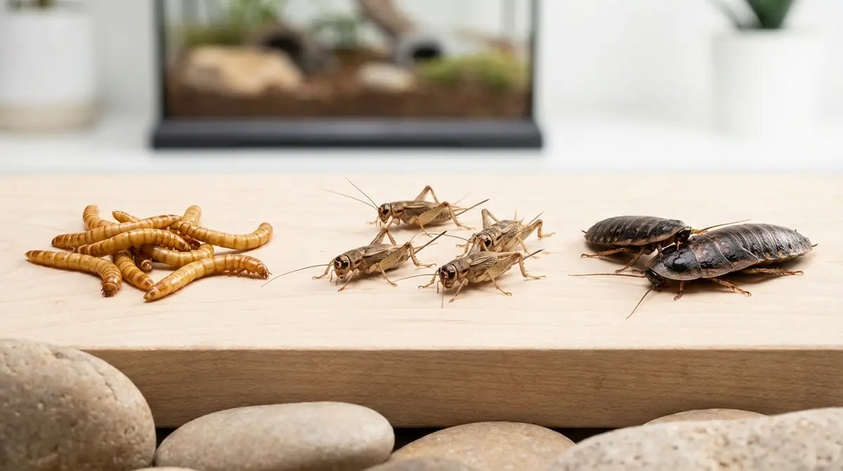 ミルワームと他の昆虫餌（コオロギ・デュビア）の比較