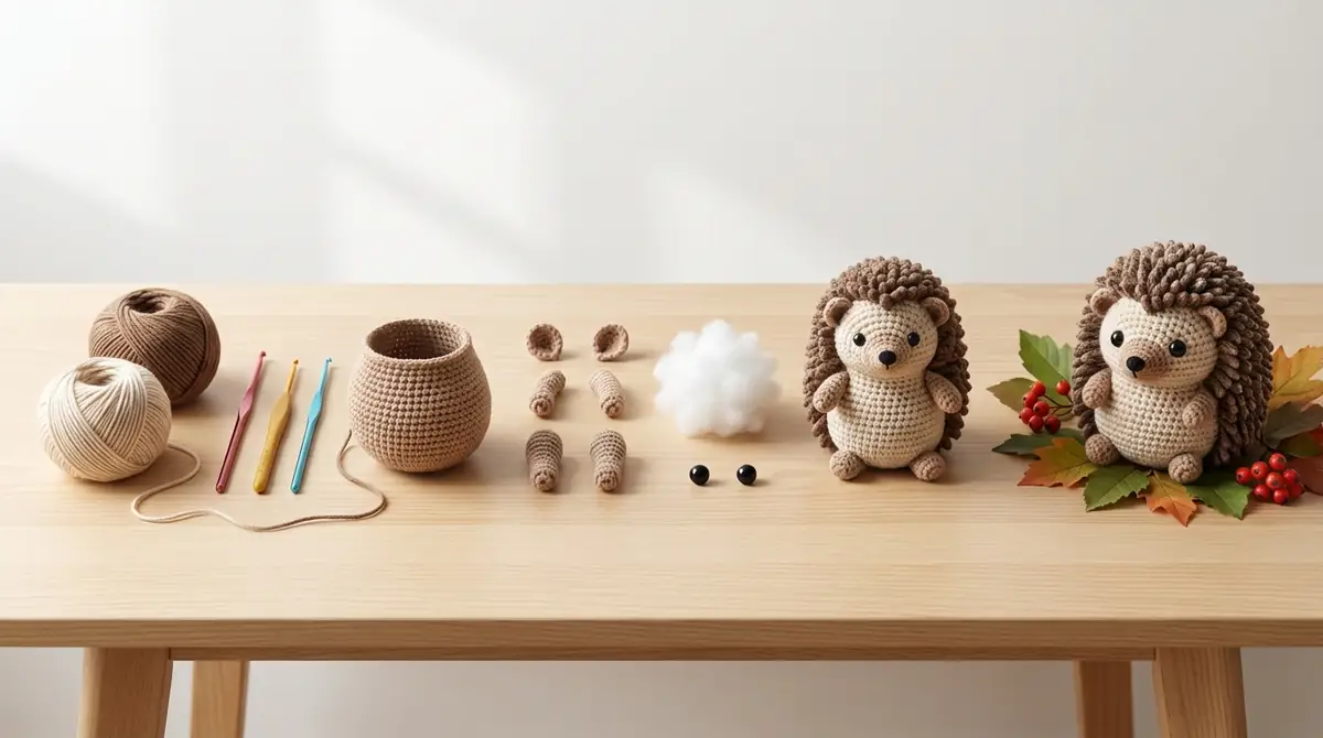 ハリネズミあみぐるみの作り方8ステップ【初心者向け】