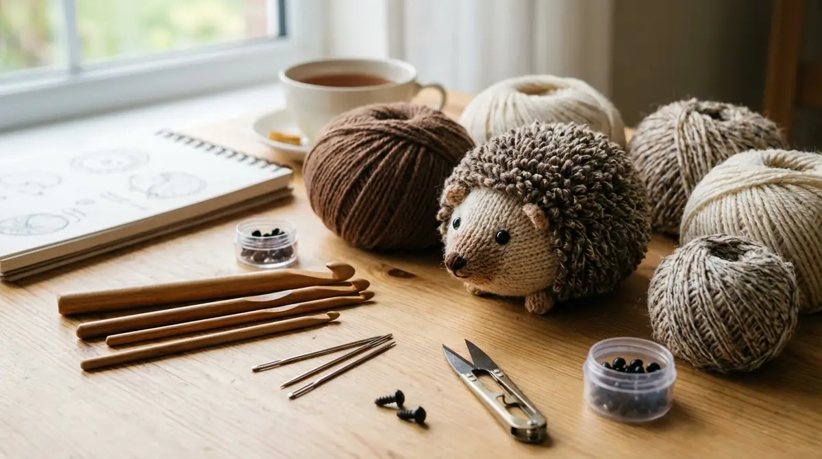 ハリネズミあみぐるみの材料と道具の選び方