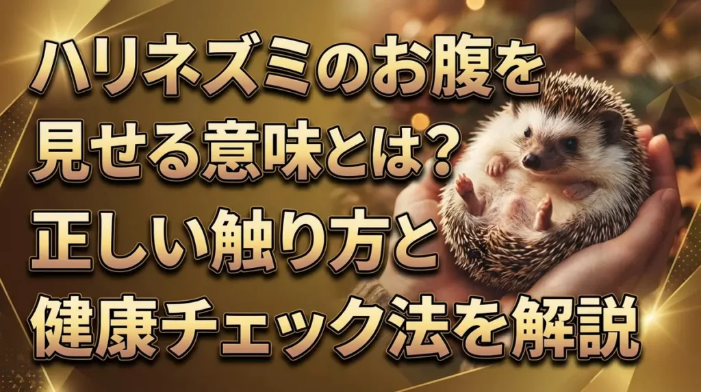 ハリネズミのお腹を見せる意味とは？正しい触り方と健康チェック法を解説