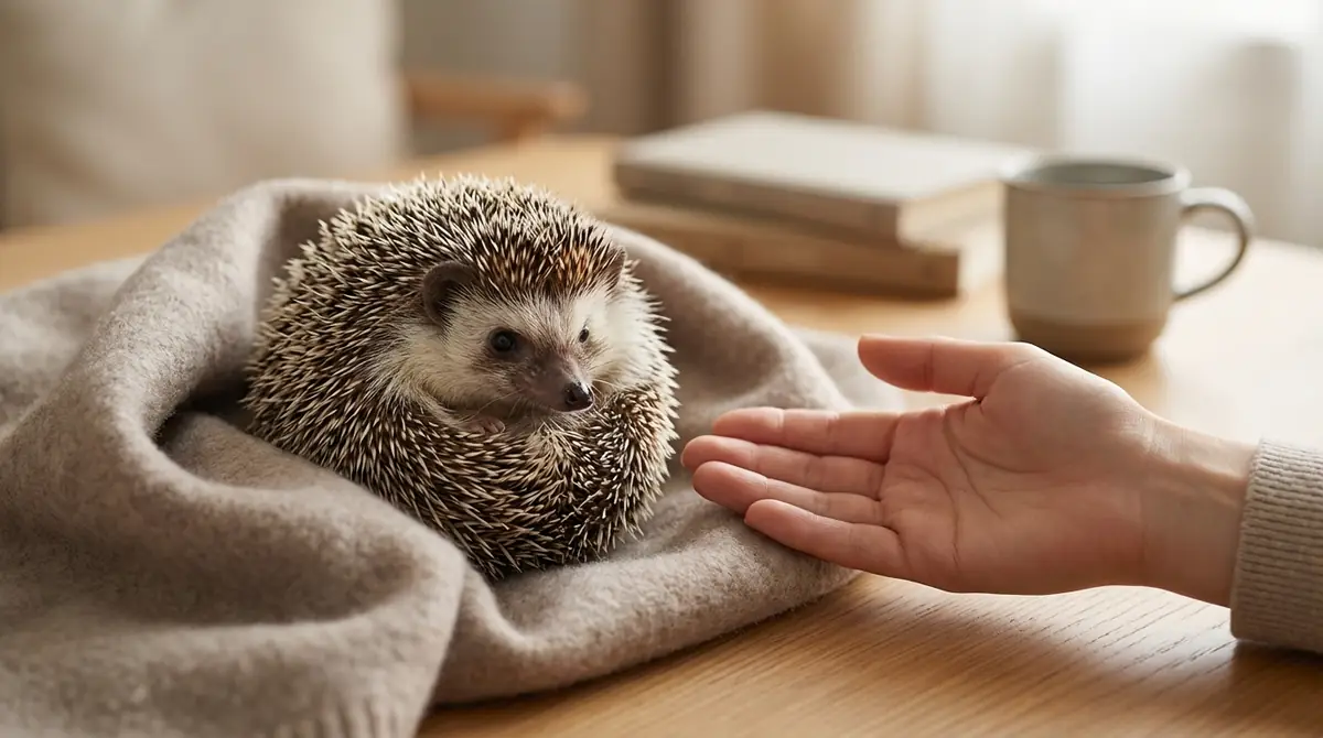 ハリネズミがお腹を触らせてくれない時の対処法