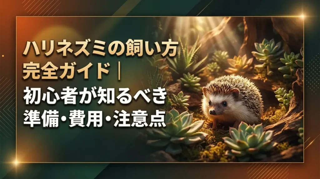 ハリネズミの飼い方完全ガイド｜初心者が知るべき準備・費用・注意点